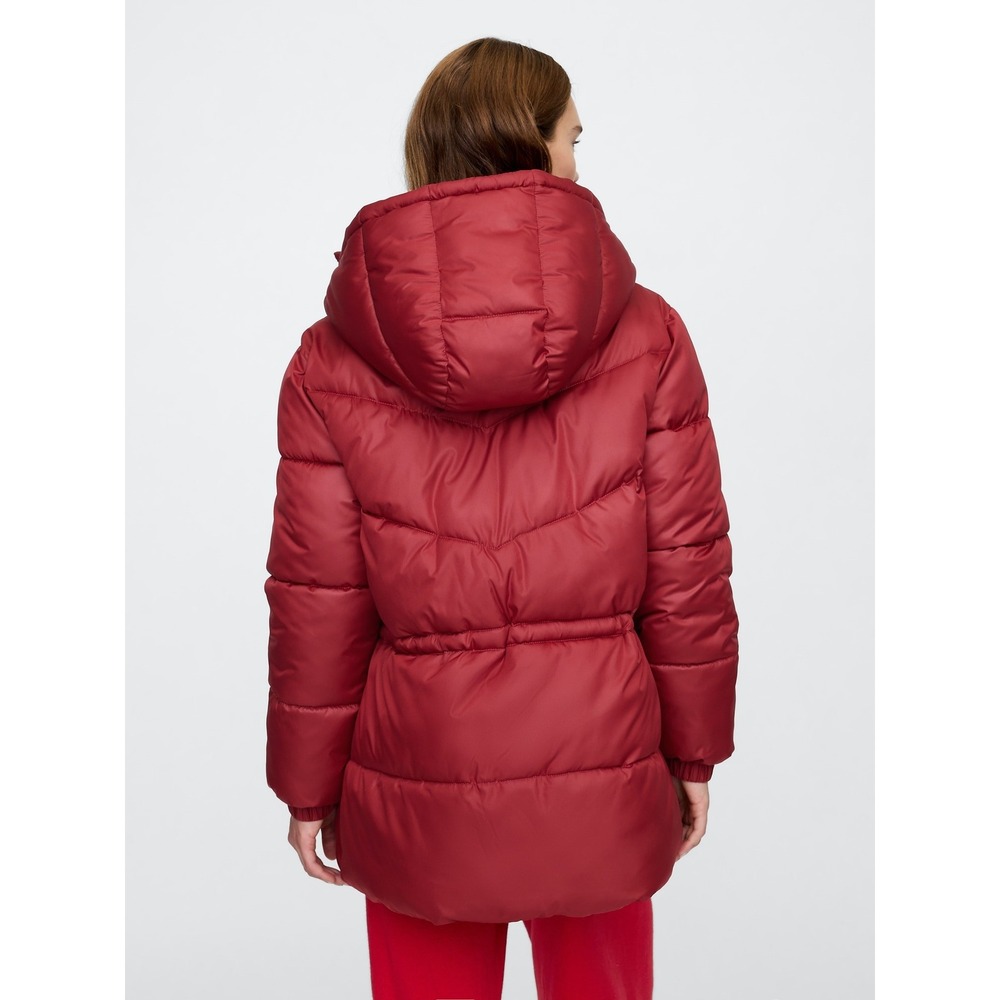 Gap ColdControl Max Puffer Jacket Berry Red Hoode… - image 4